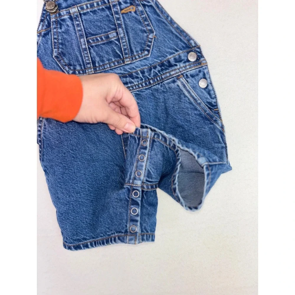 VINTAGE 90's GYMBOREE Denim Overalls Shortalls GYMSPORT Blue Toddler 18 24 Month